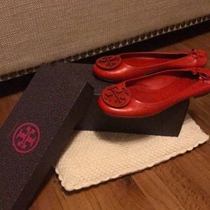 Tory Burch red flats almost brand new